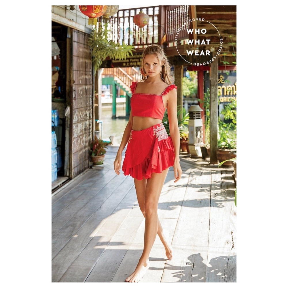🔥🔥Free People 2pcs red/orange summer set